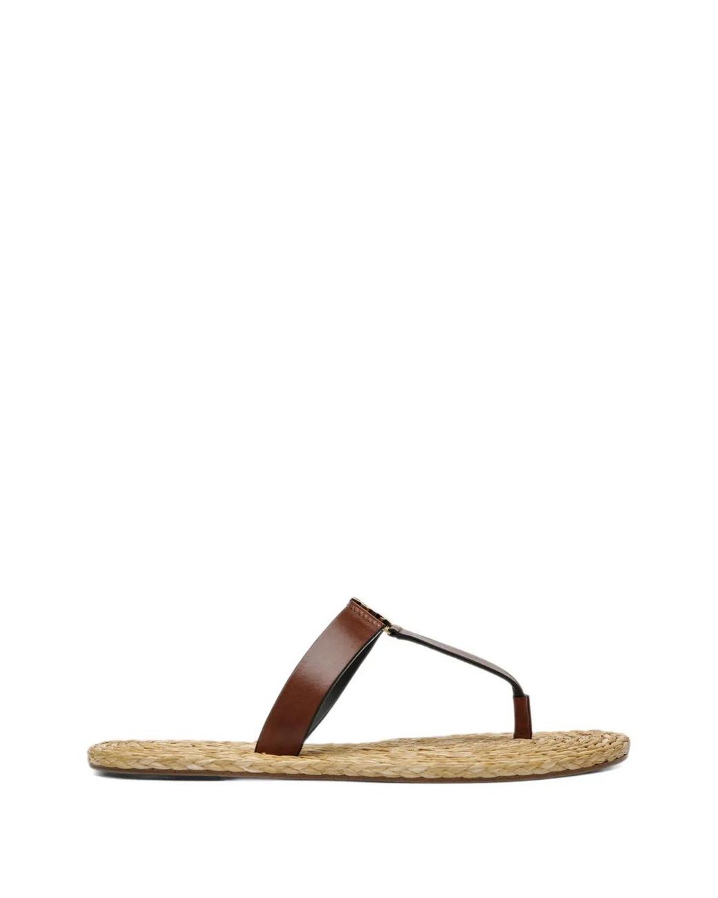 Saint Laurent Brown T-Bar-Strap Sandals