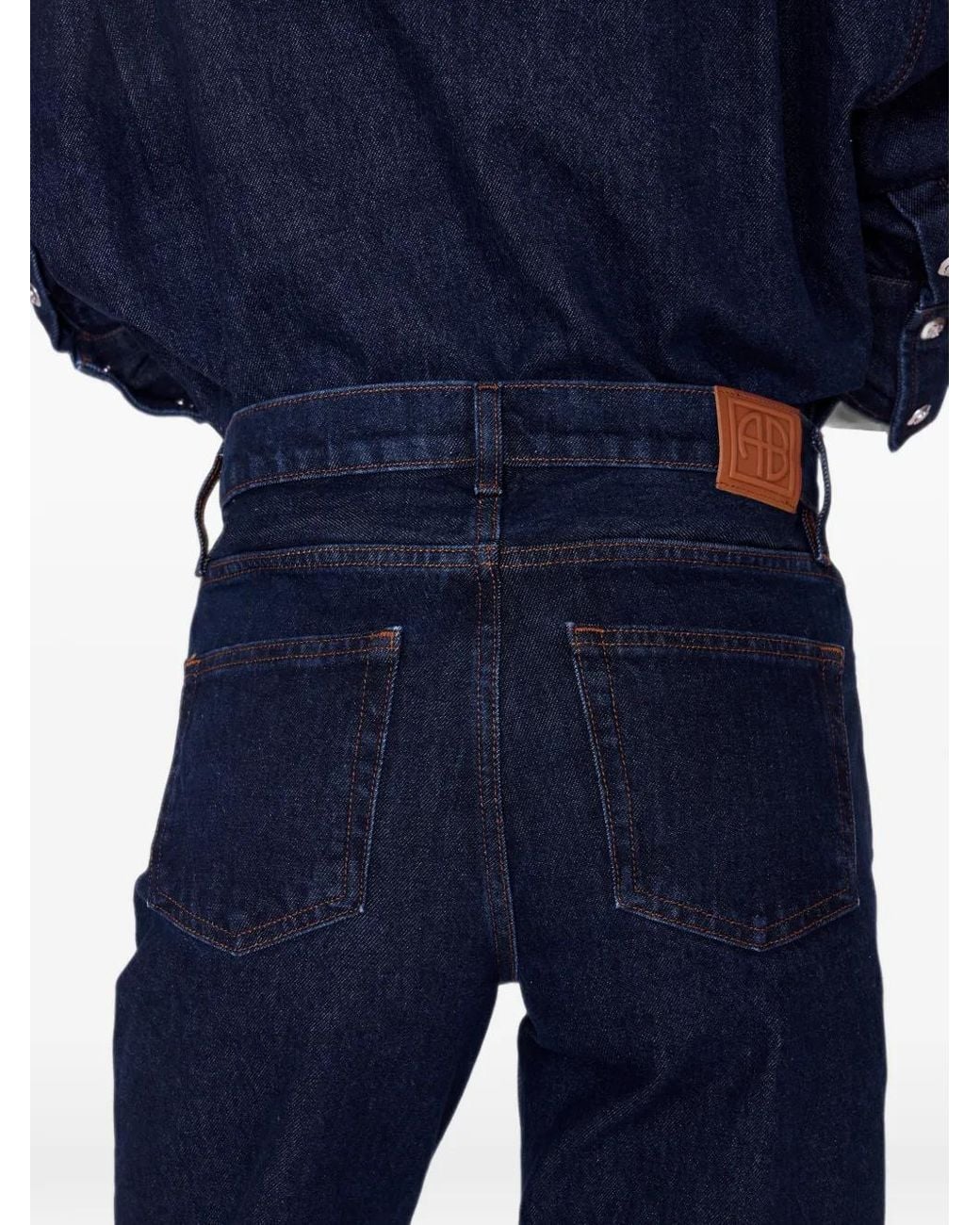 Anine Bing Blue Hugh Wide-Leg Jeans