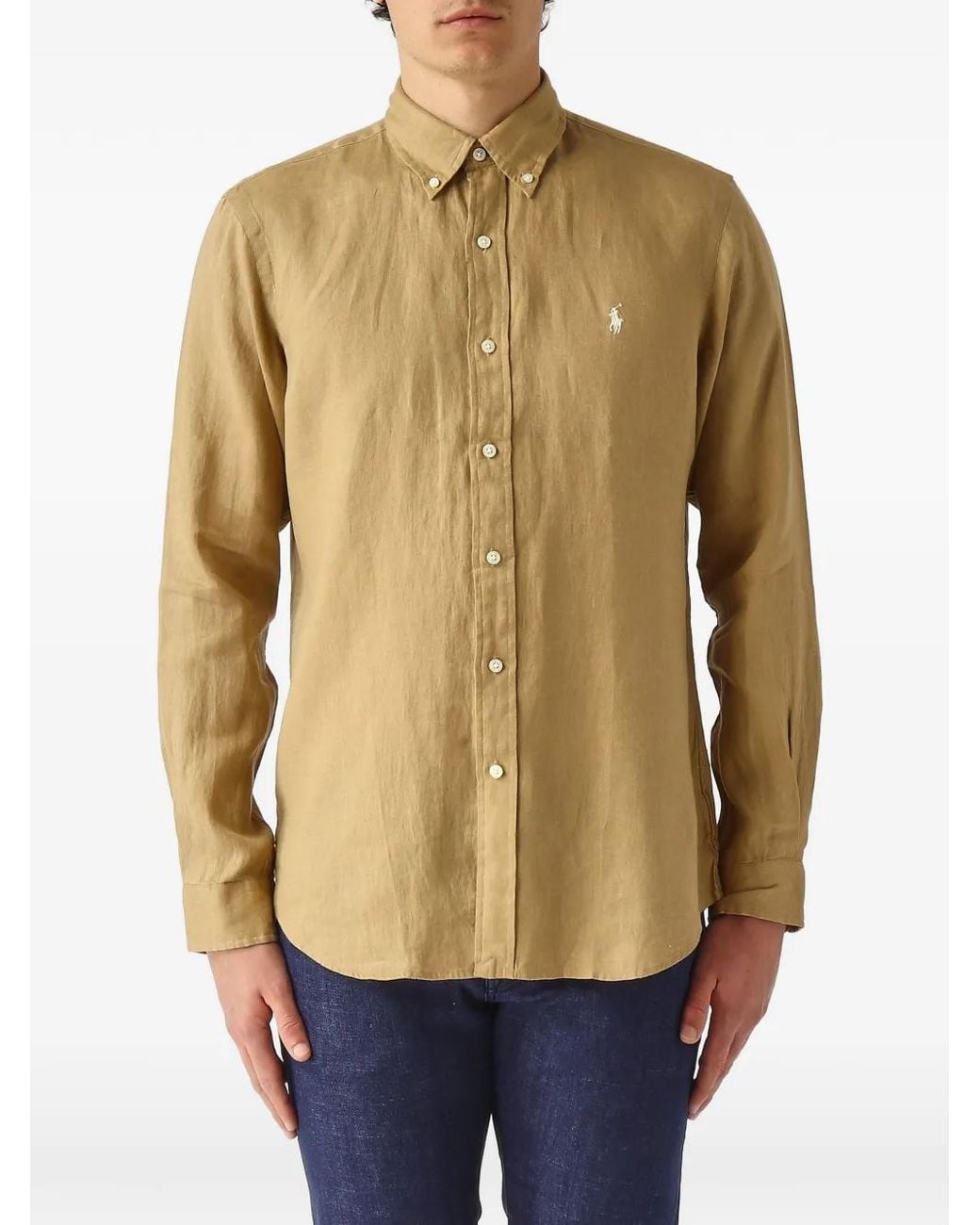 Polo Ralph Lauren Natural Custom-Fit Linen Shirt for men