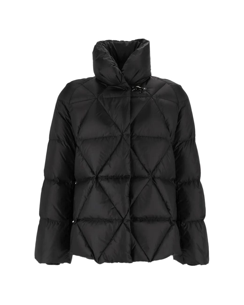 Fay Black Argyle-Quilted Gancio-Fastening Jacket for men