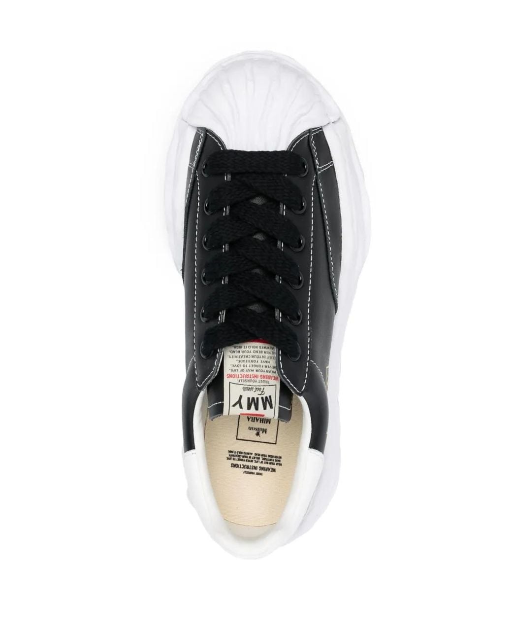 Maison Mihara Yasuhiro Black Blakey Original Sole Leather Low-Top Sneakers