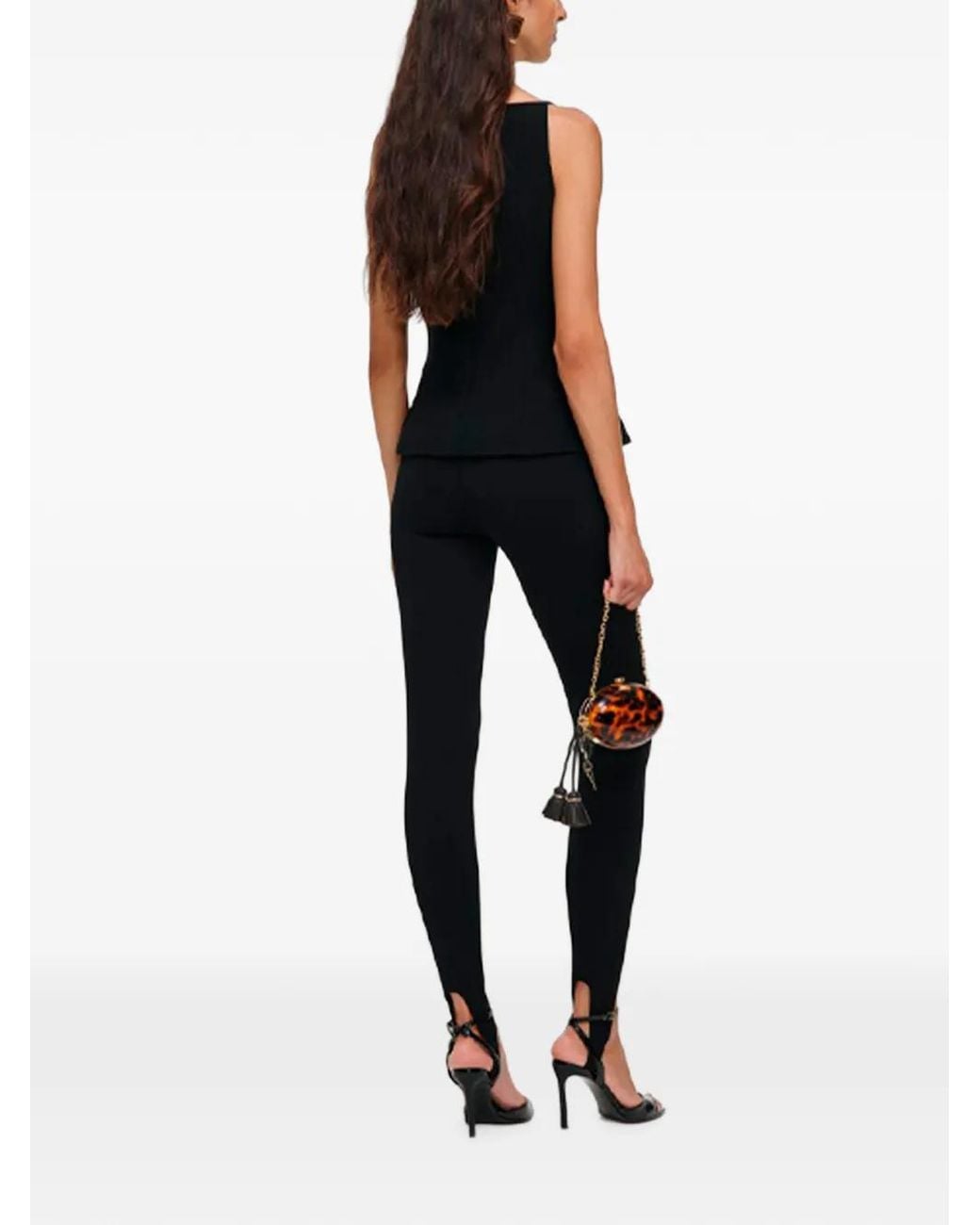 Self-Portrait Black Wool Crepe Top