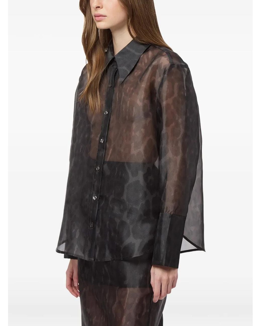 Apparis Black Tyra Leopard-Print Shirt