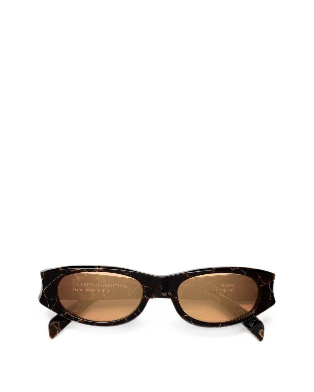 Retrosuperfuture Brown Lunettes De Soleil Razzo À Effet Marbré for men