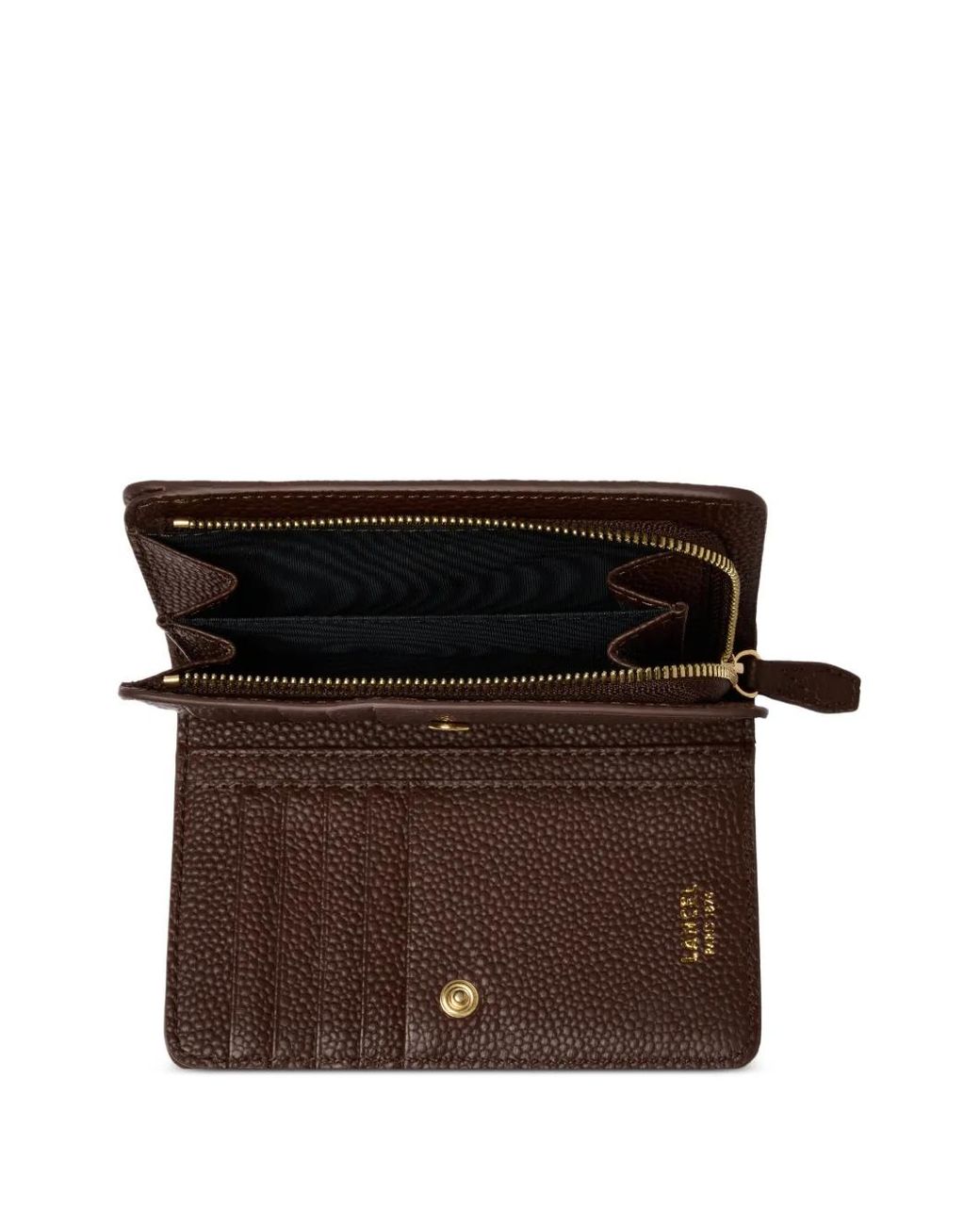 Lancel Brown Ninon Rectangular-Zip Leather Wallet