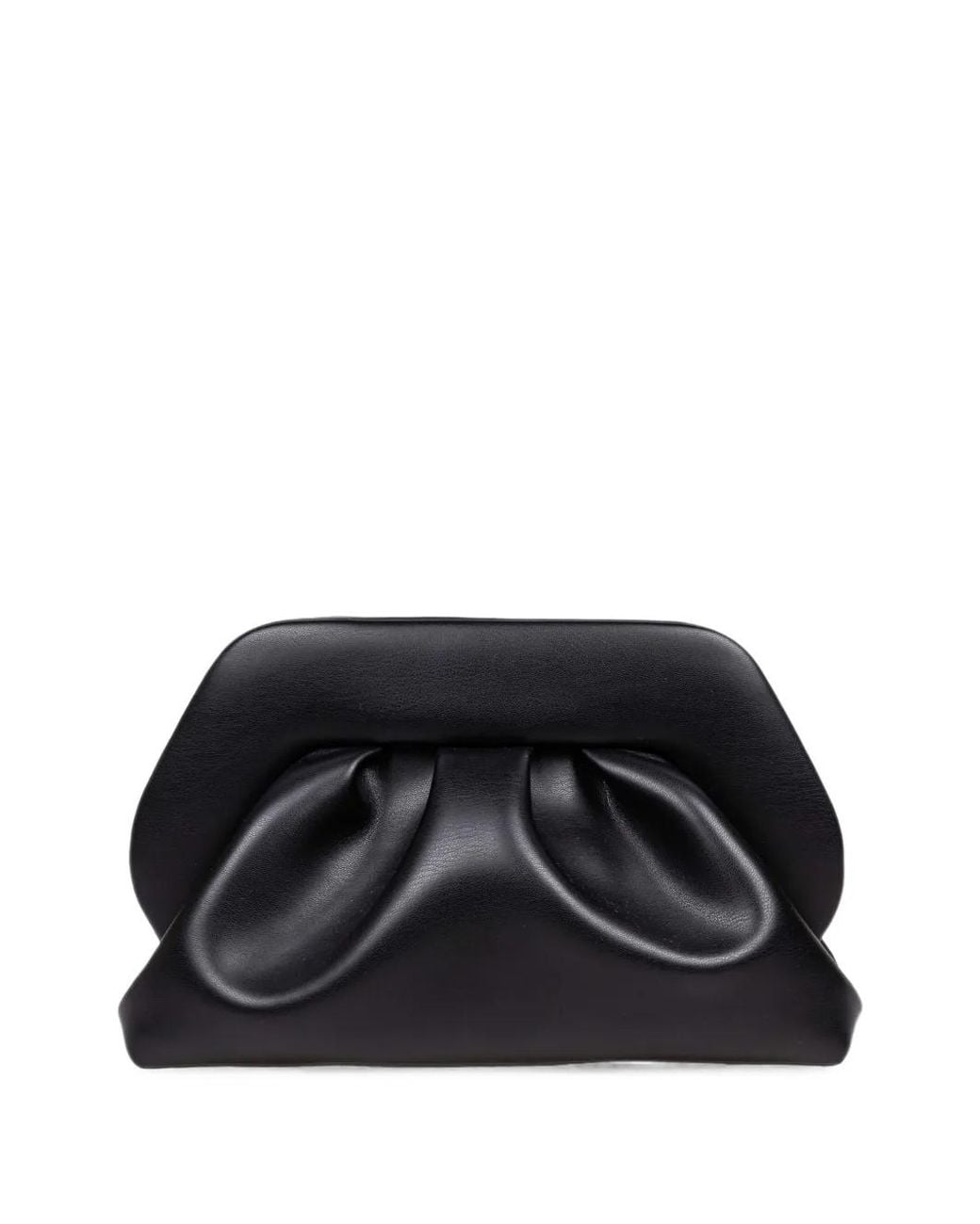 THEMOIRÈ Black Medium Bios Ruched Clutch Bag