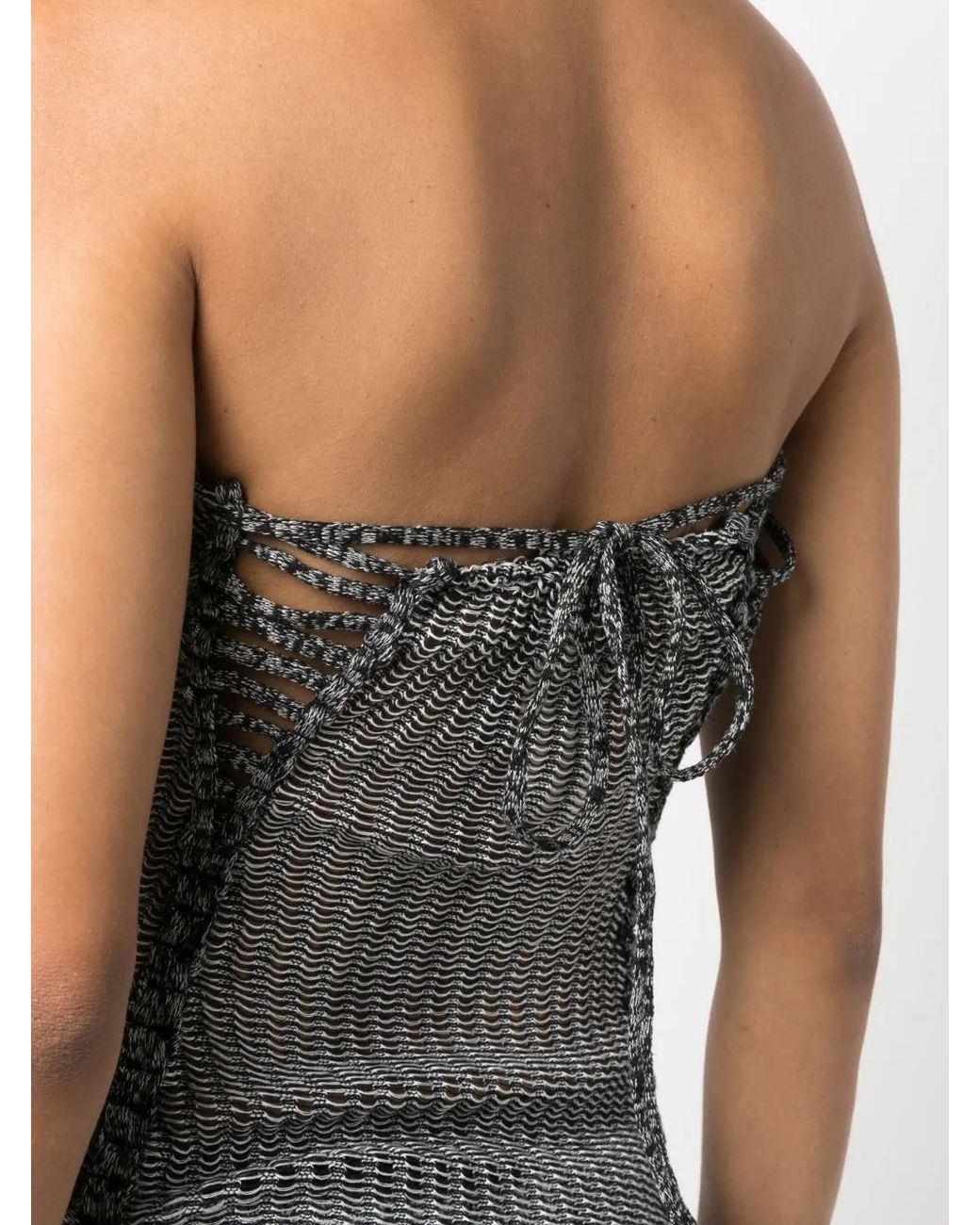 Isa Boulder Gray Crochet Knit Dress