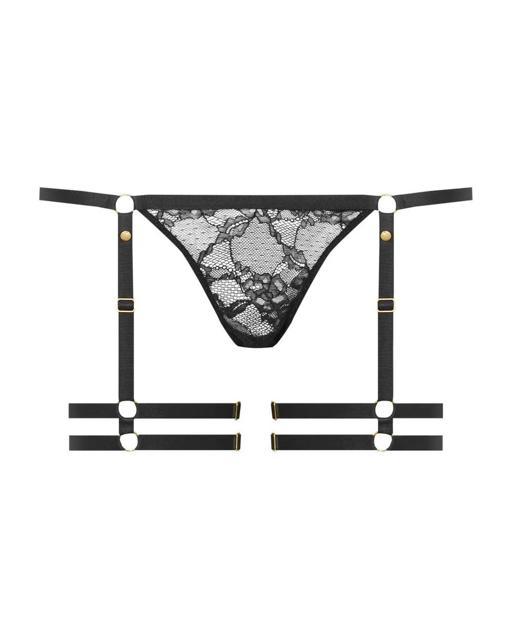 Maison Close White Garter Lace Thong