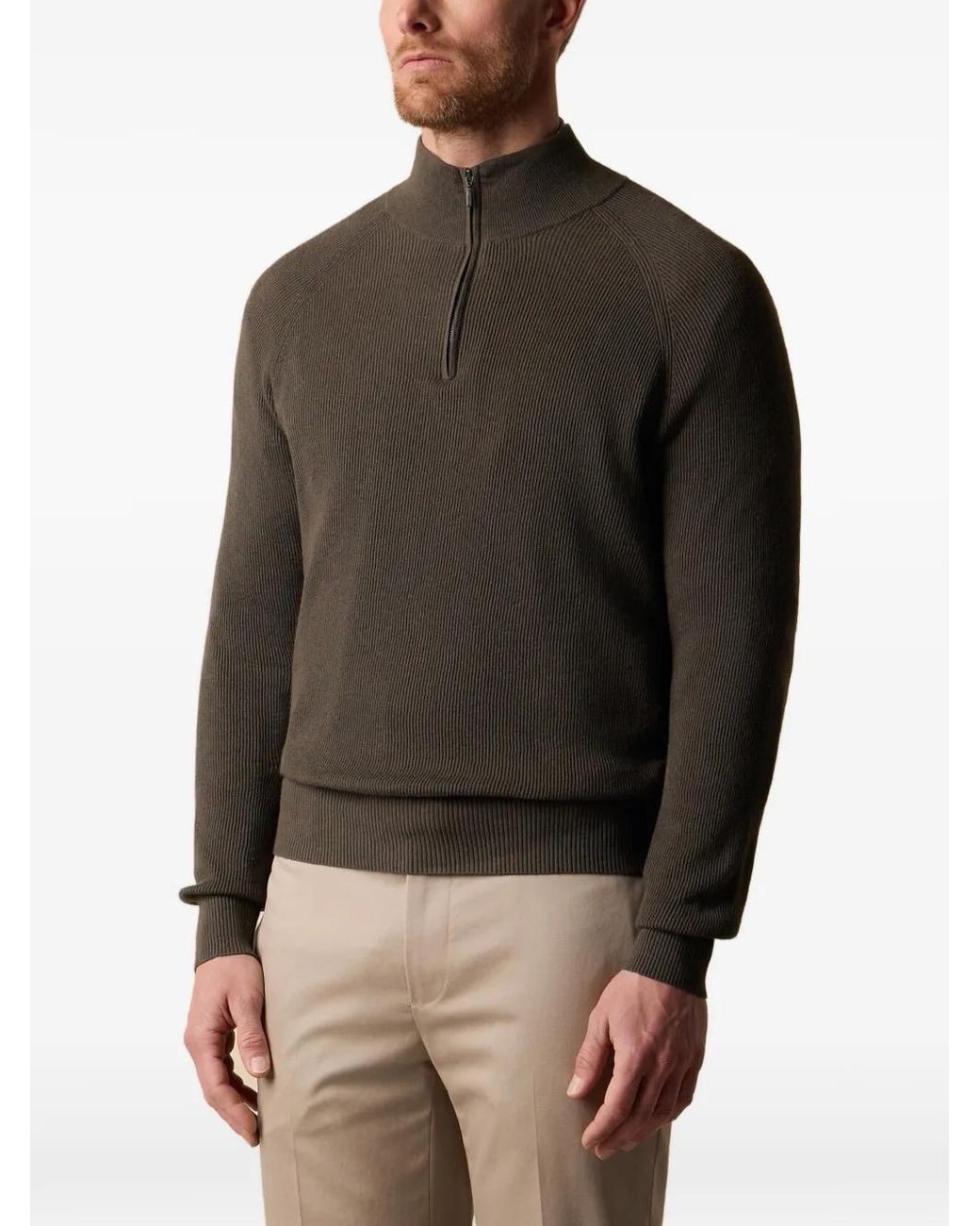 Brooks Brothers Green Half-Zip Sweater for men