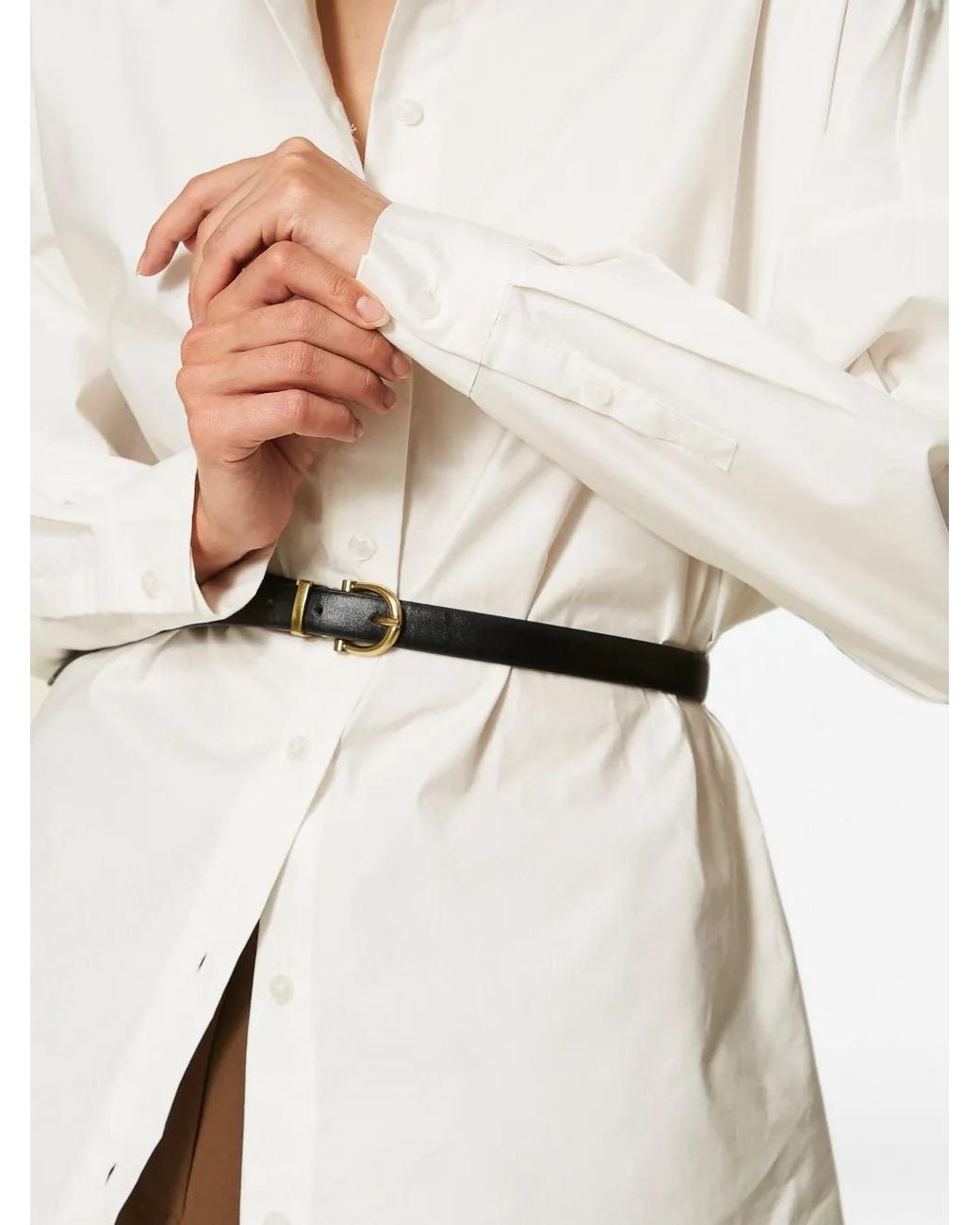 Twinset White Poplin Shirt With Belt