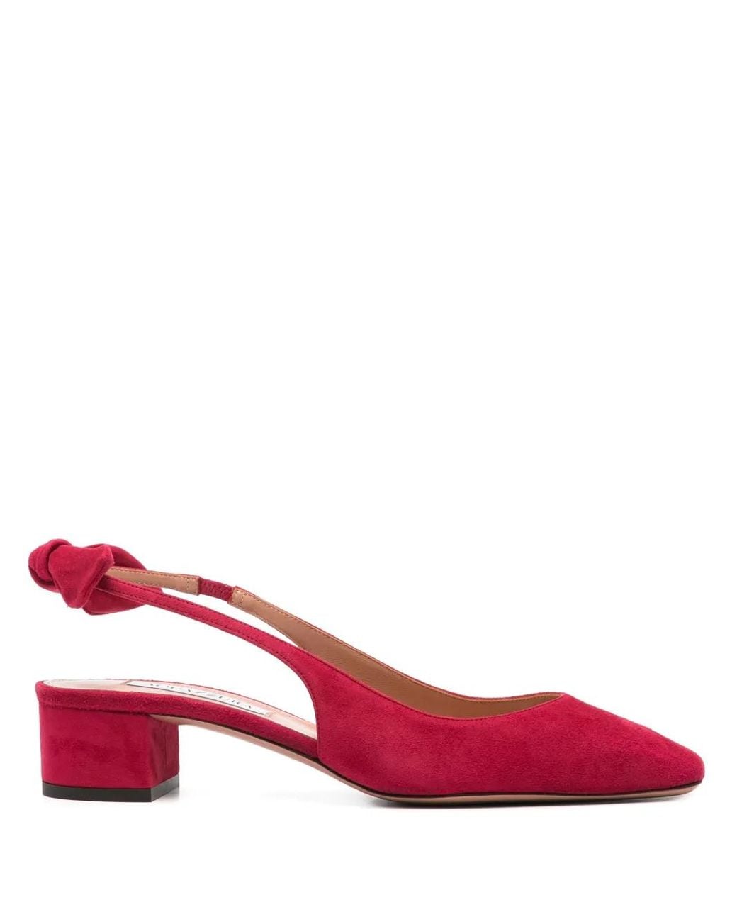 Aquazzura Red 35Mm Very Bow Tie Pumps