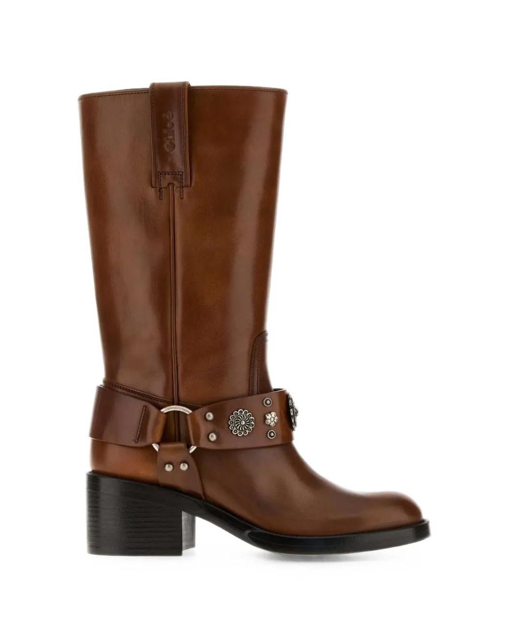 Chloé Brown Studded Boots