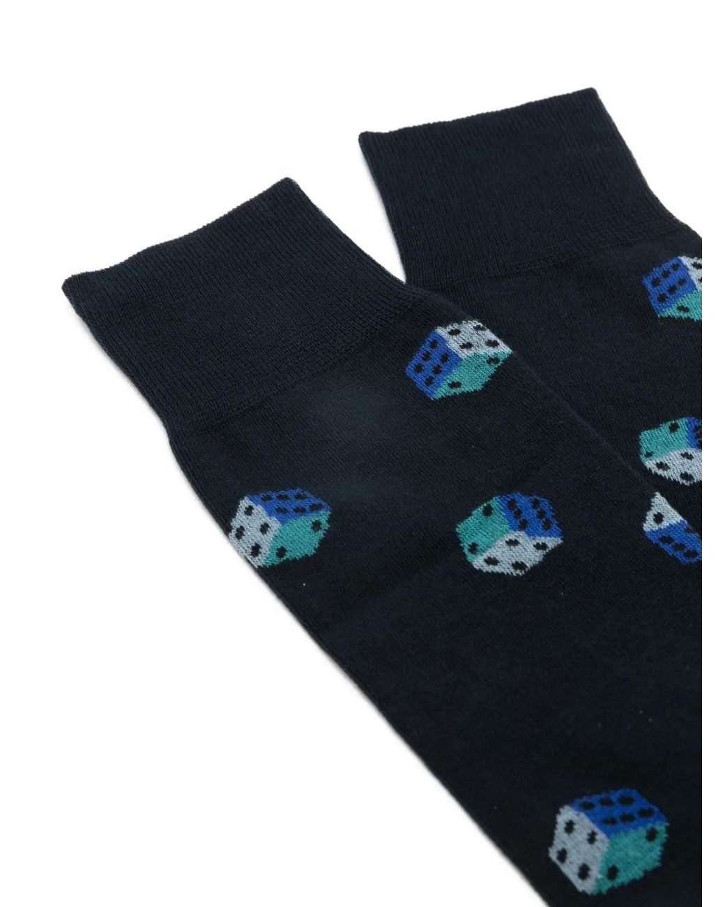 Paul Smith Black Dice-Pattern Socks for men