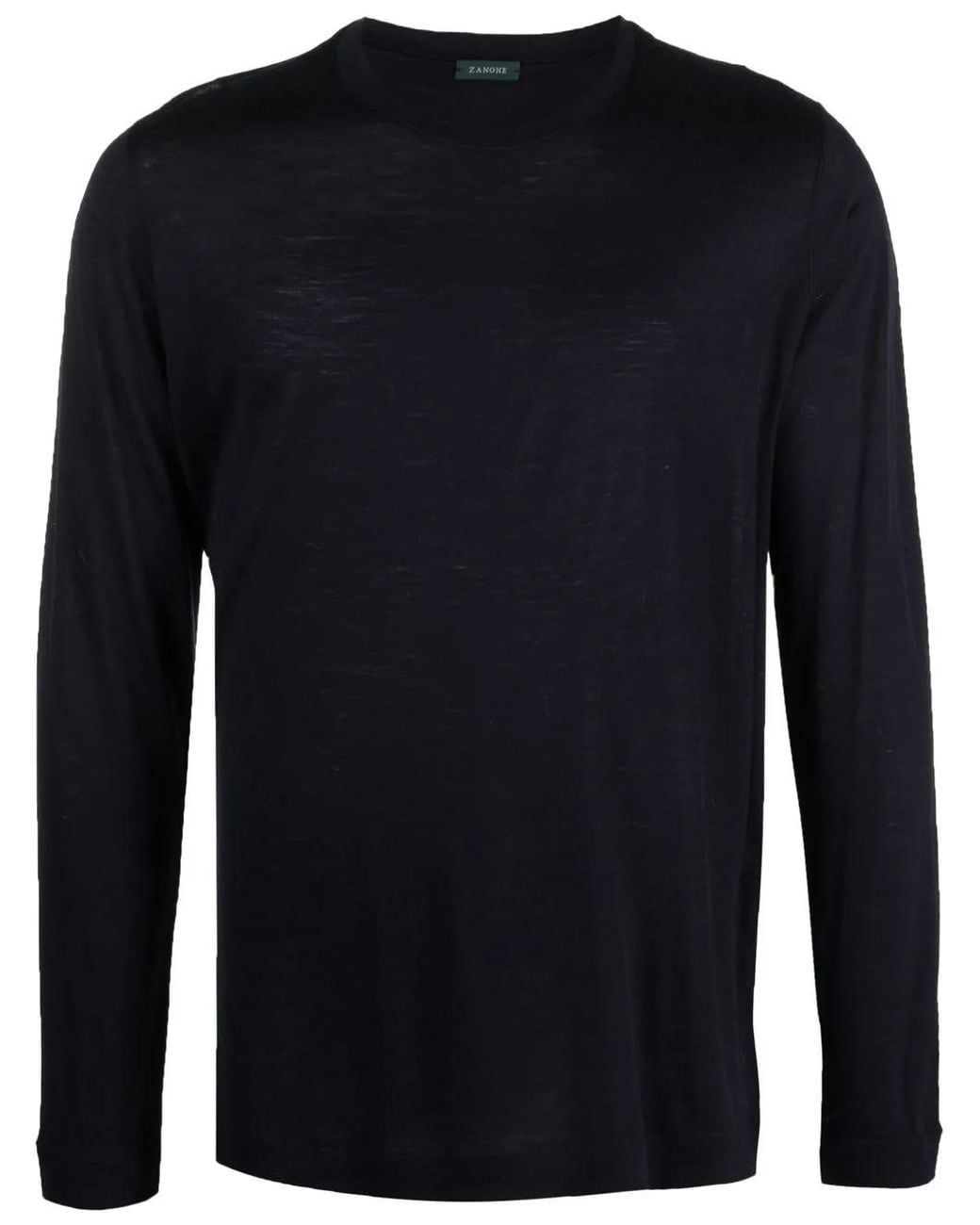 Zanone Blue Crew-Neck Virgin-Wool T-Shirt for men