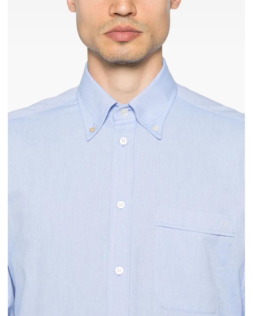 Valentino Garavani Blue Cotton Shirt for men