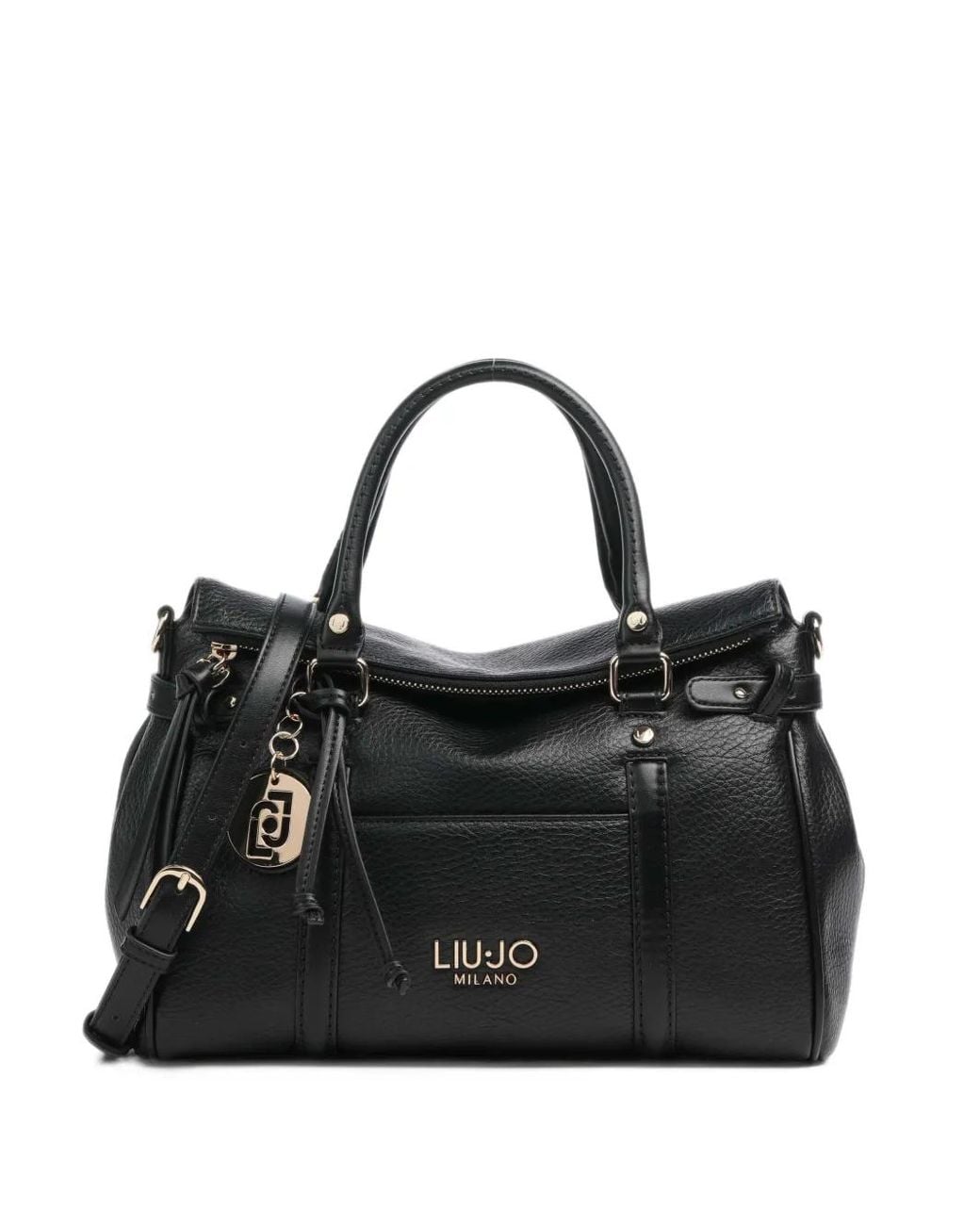 Liu Jo Black Logo-Plaque Tote Bag
