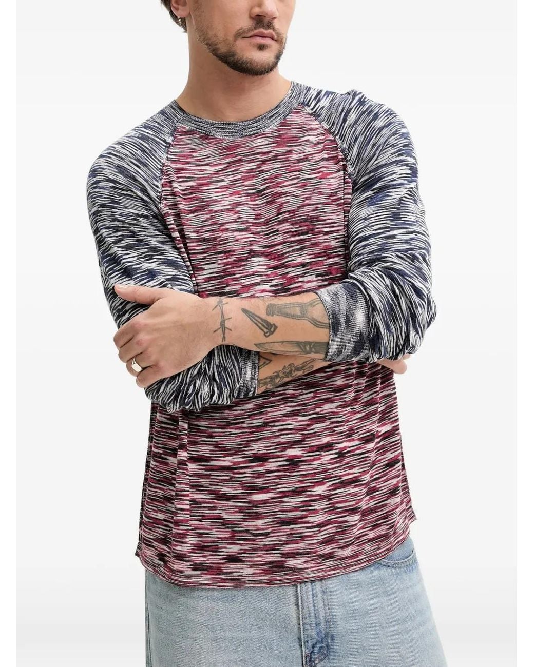 Desigual Gray Marled-Effect T-Shirt for men