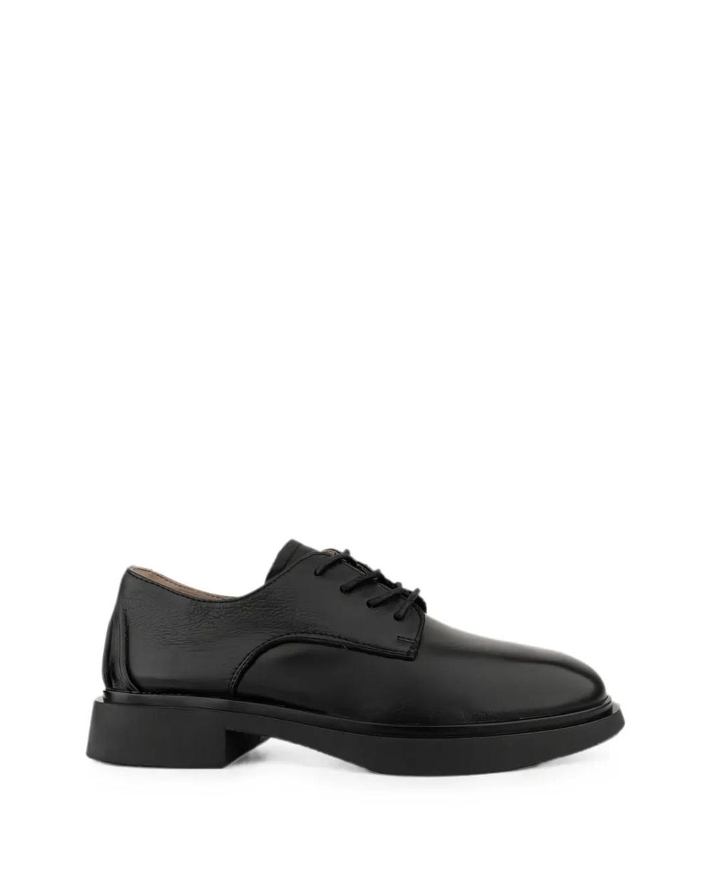 Linda Baumann Black Lace-Up Leather Derby Shoes