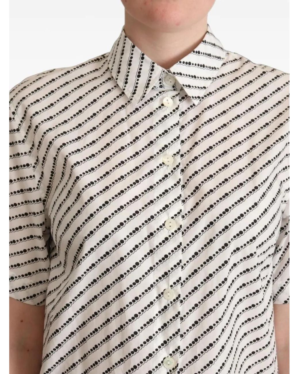 Dolce & Gabbana Gray Dotted-Print Short-Sleeve Shirt