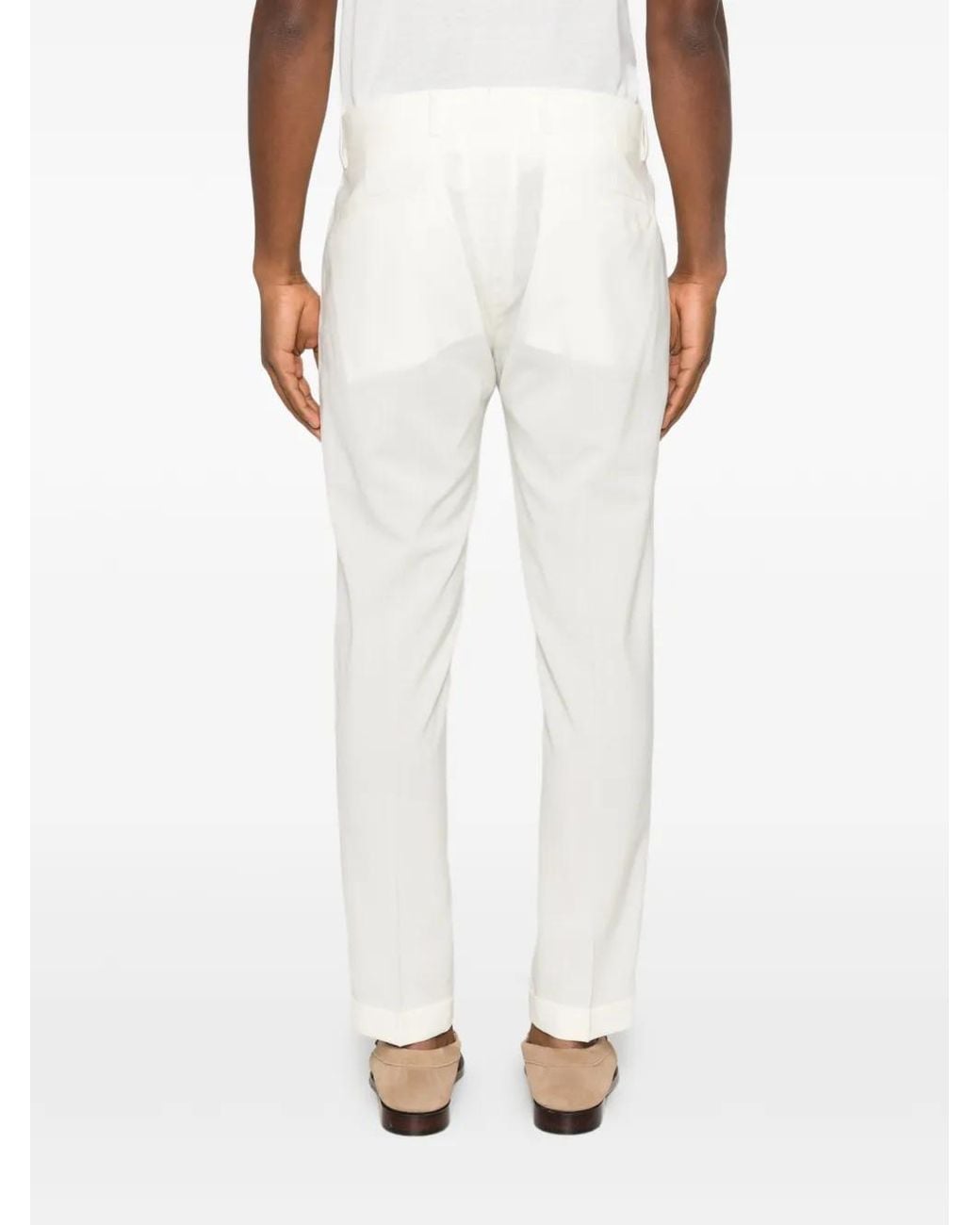 Briglia 1949 White Tiberio Pressed-Crease Trousers for men