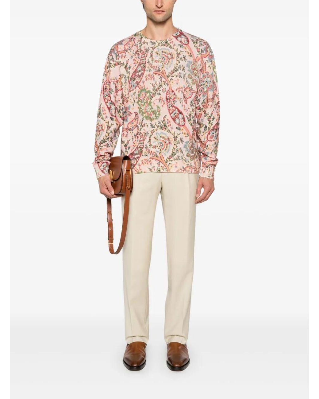 Etro Natural Tailored Wool Trousers for men