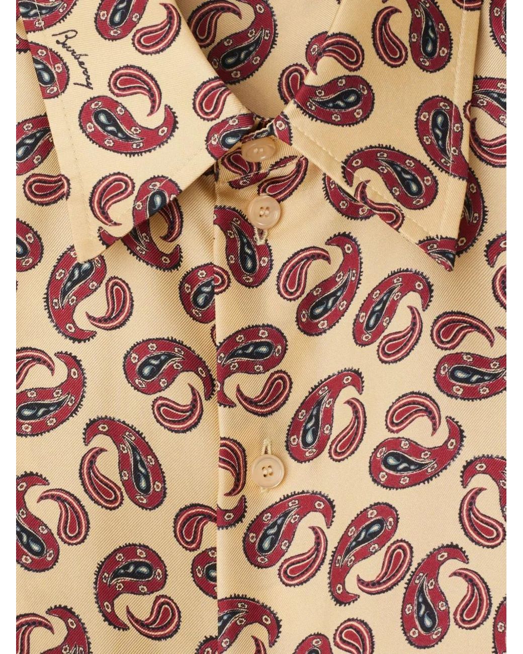 Burberry Pink Paisley-Print Silk Shirt