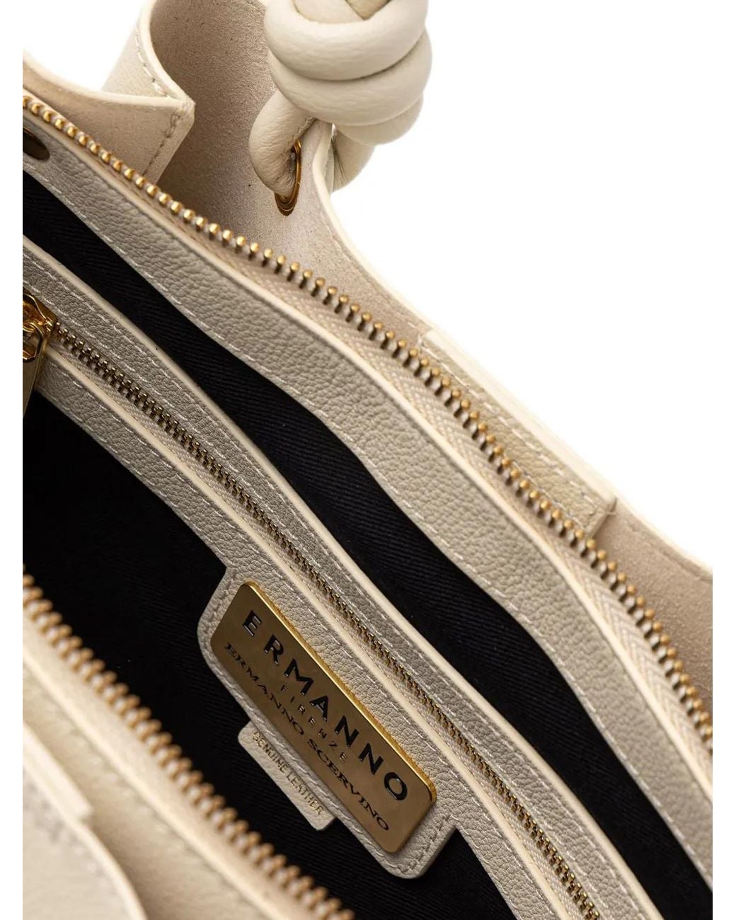 ERMANNO FIRENZE Natural Logo-Plaque Knotted Tote Bag