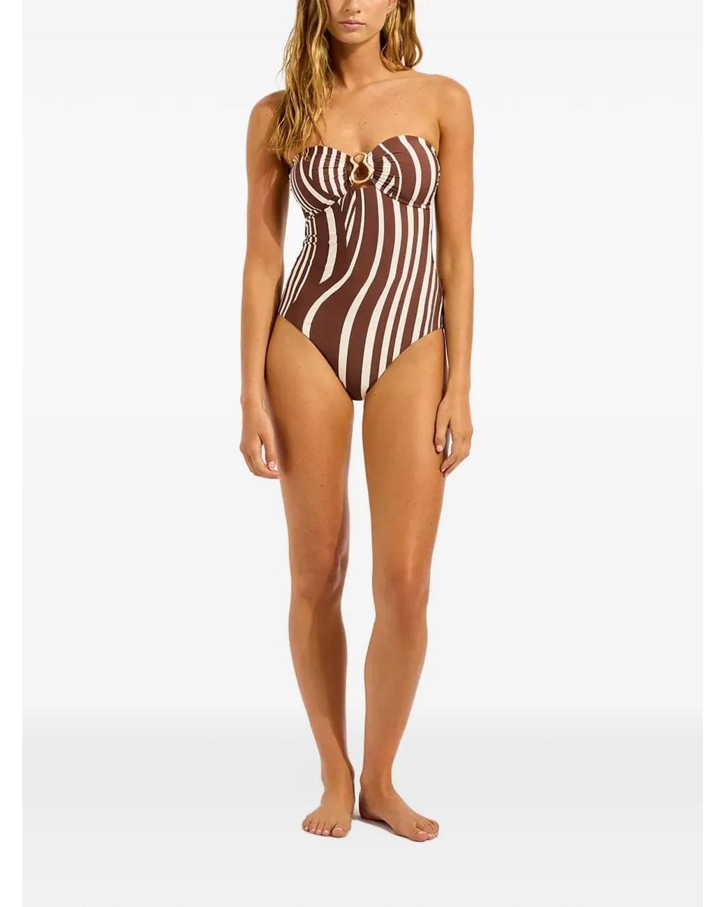 Seafolly White Coastline Ring Swimsuit