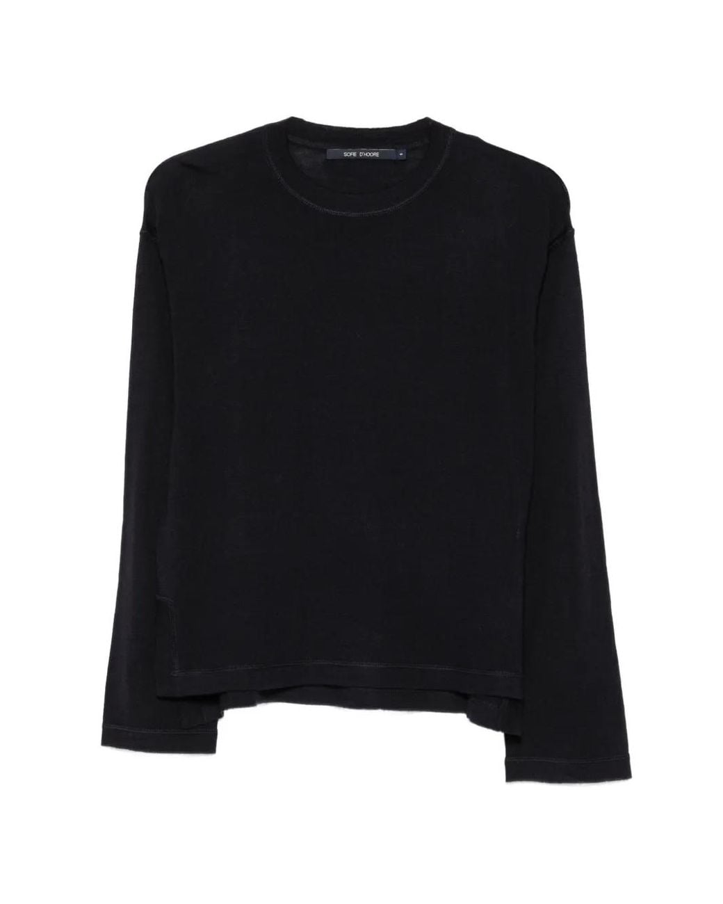 Sofie D'Hoore Black Side-Slit Long-Sleeve Knit