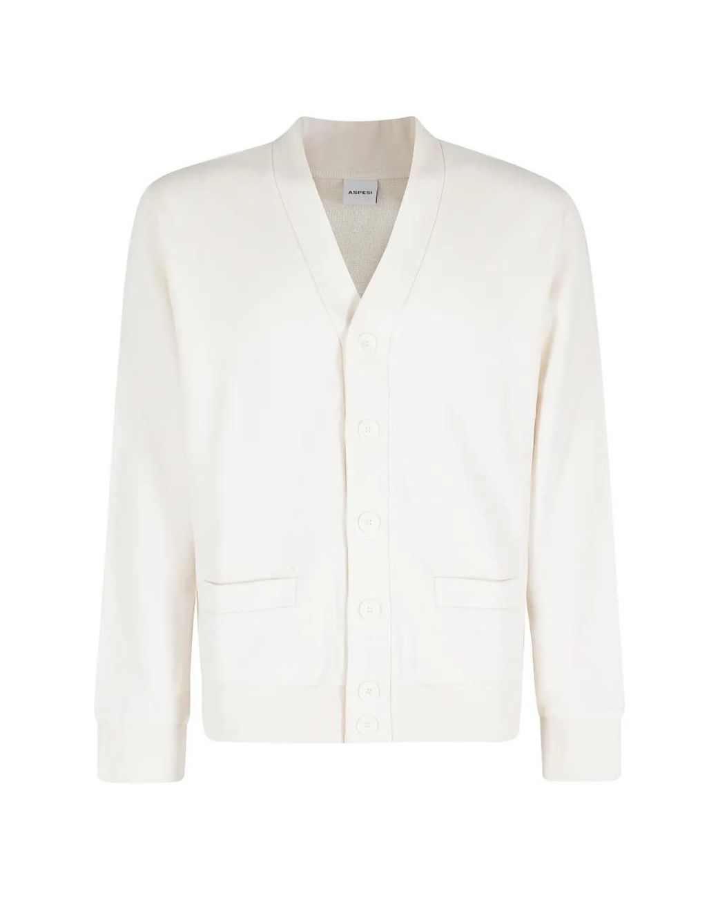Aspesi White Pocket Button Cardigan for men