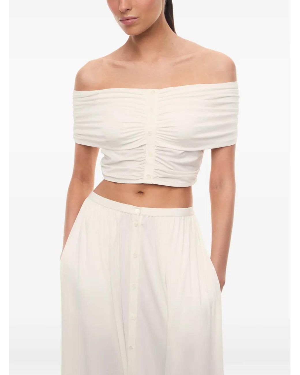12 STOREEZ White Isadora Ruched Top