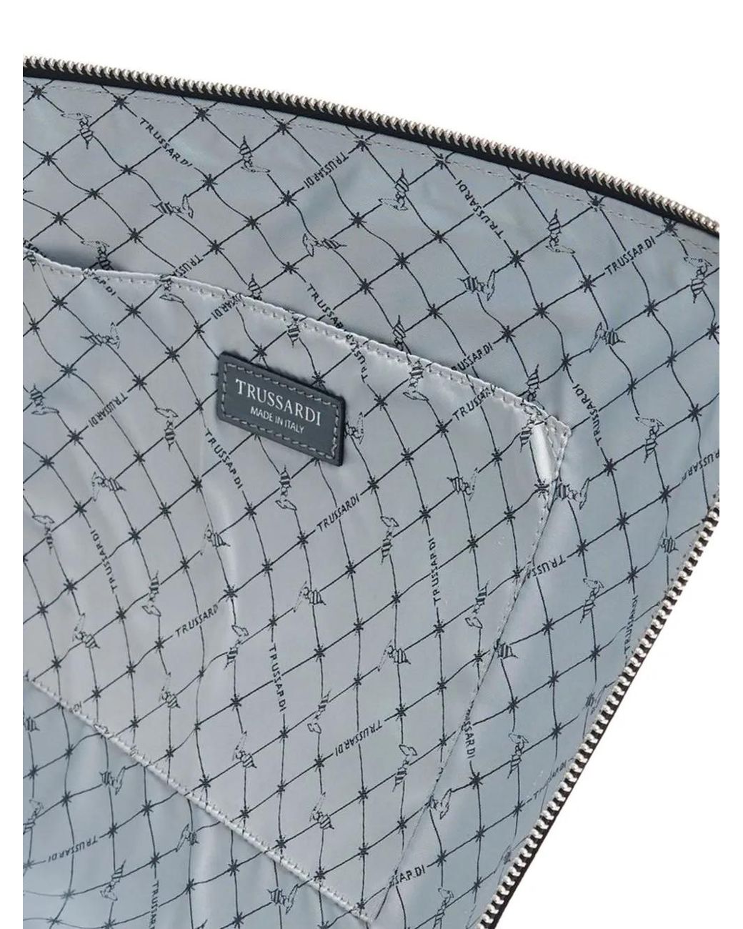 Trussardi Gray Plane-Print Monogram Clutch Bag for men