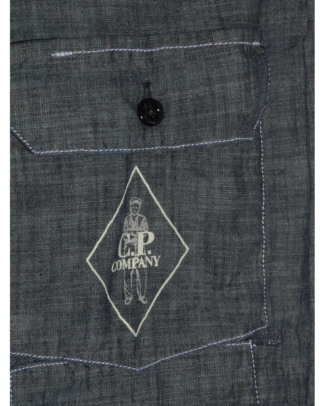 C P Company Gray Zipped Shirt Jacket for men