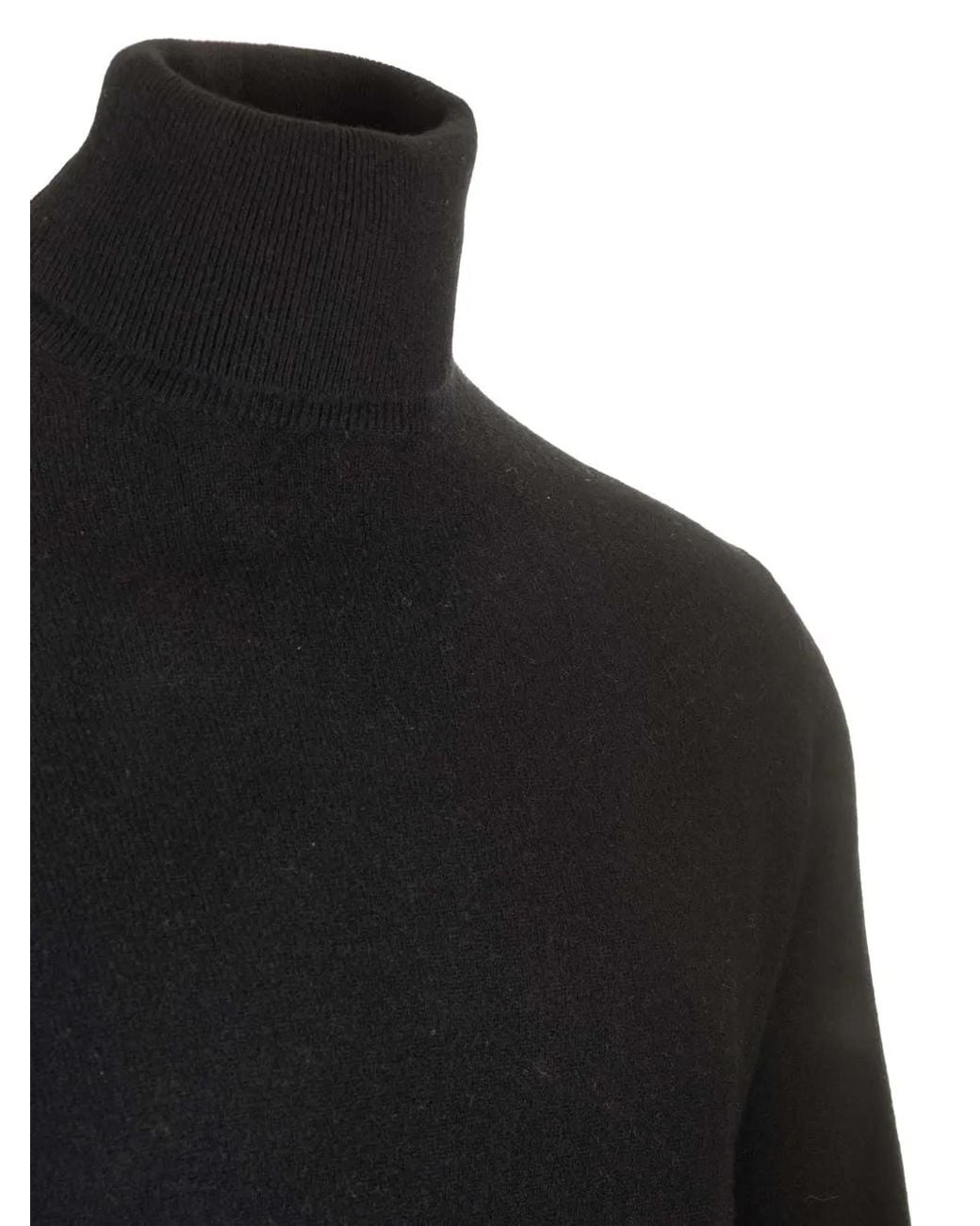 Al Duca D'aosta Black Ribbed-Trim Cashmere Sweater for men