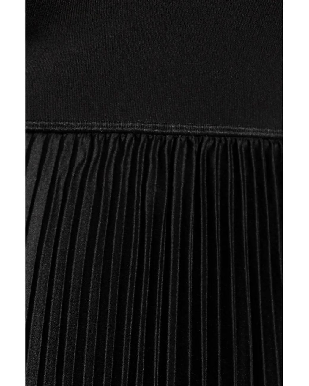 Theory Black Pleated Satin Dress