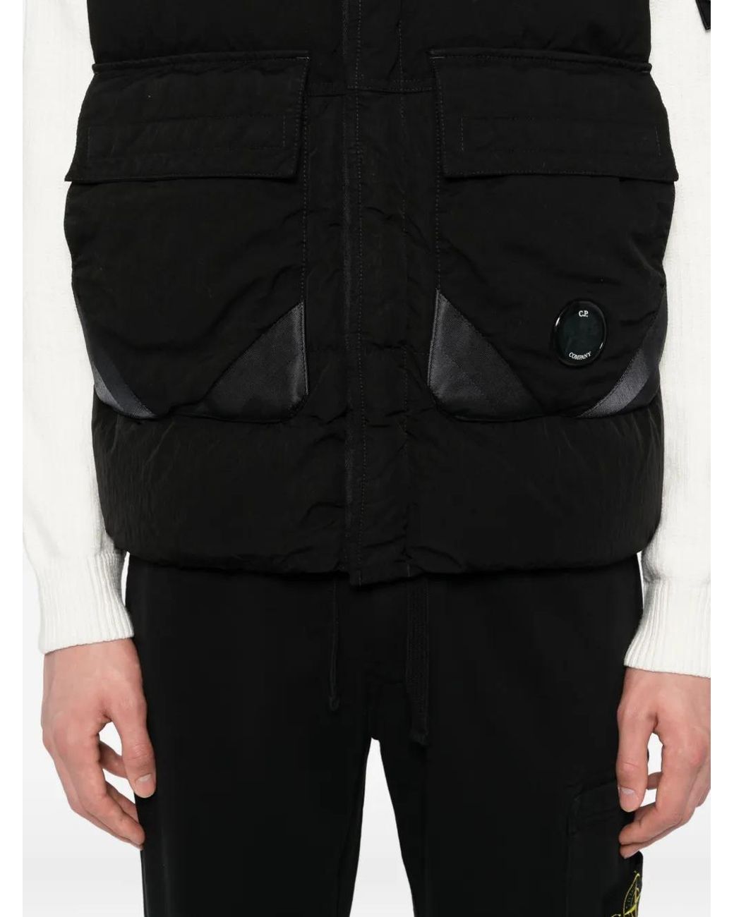 C P Company Blue Pocket Padded Vest for men