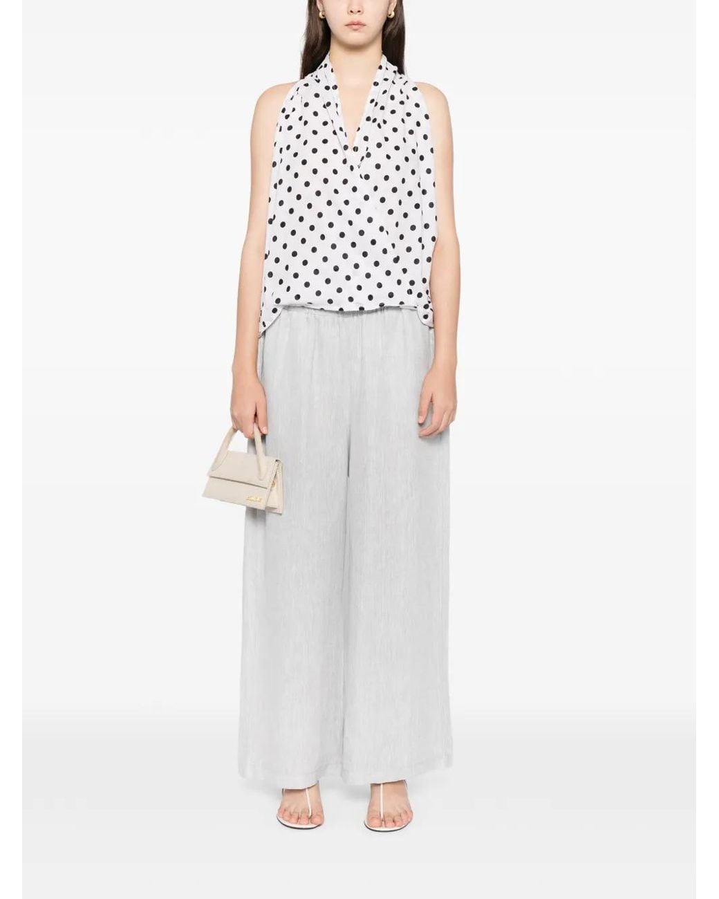 BLAKLACE White Polka-Dot Blouse