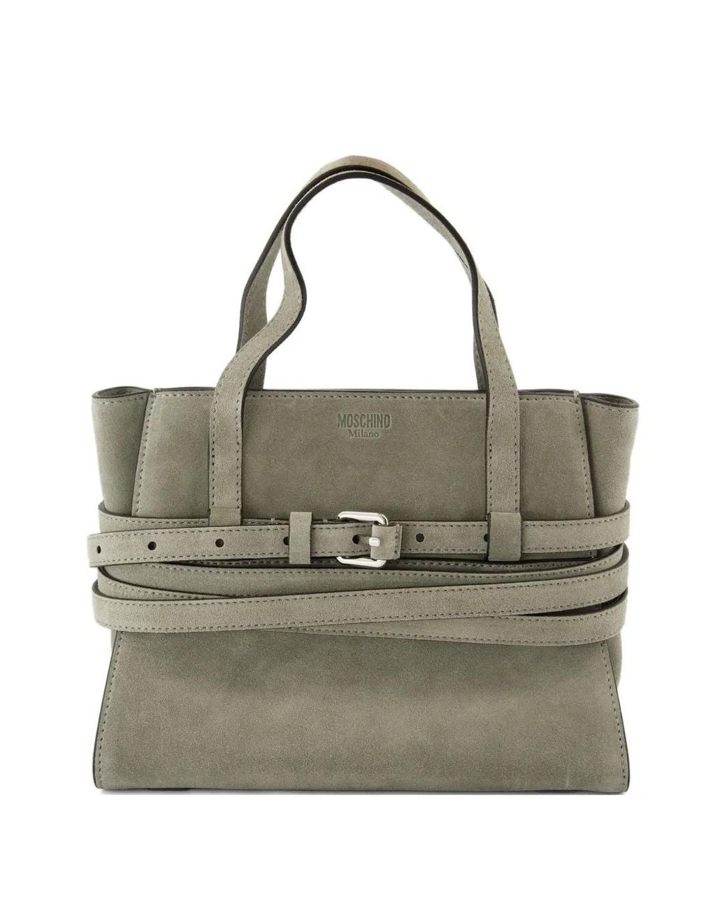 Moschino Green Tie Me Belt-Detail Tote Bag