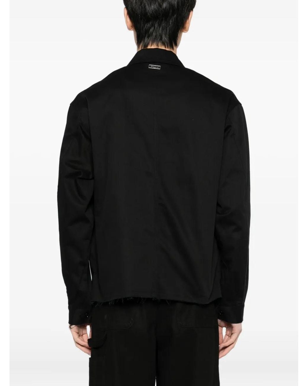 TEAM WANG design Black Twill Cotton Polo
