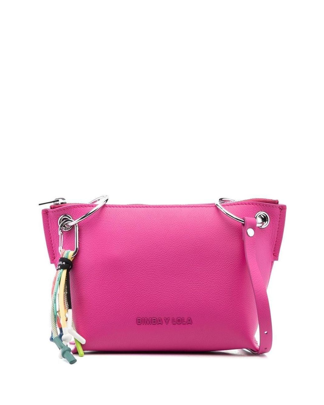 Bimba Y Lola Medium Leather Trapezium Bag in Pink | Lyst