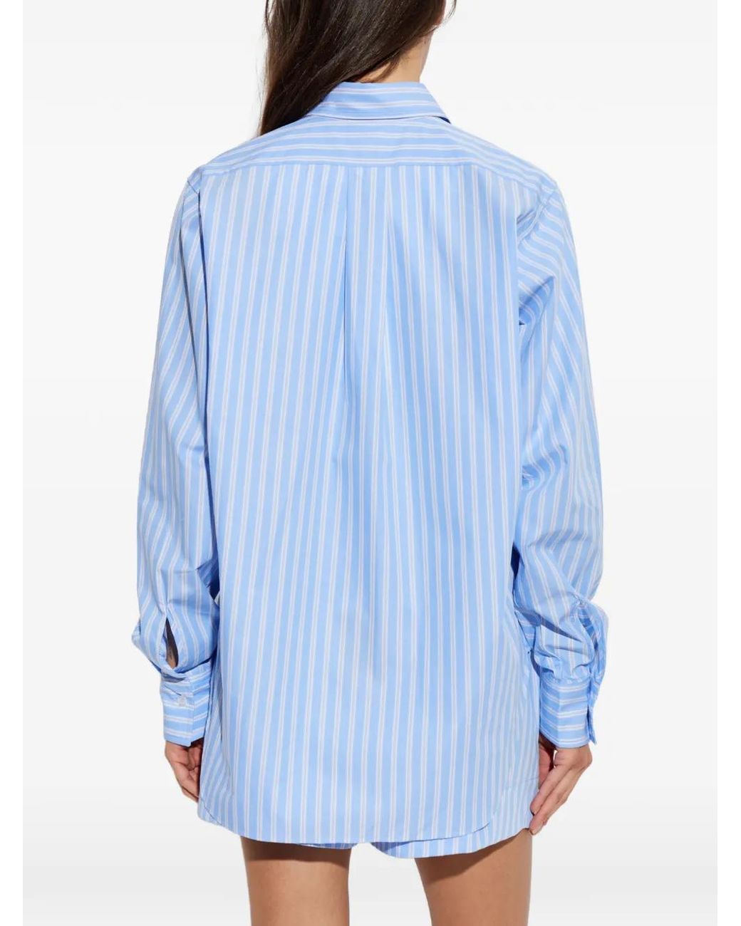 Hunza G Blue Essential Striped Shirt