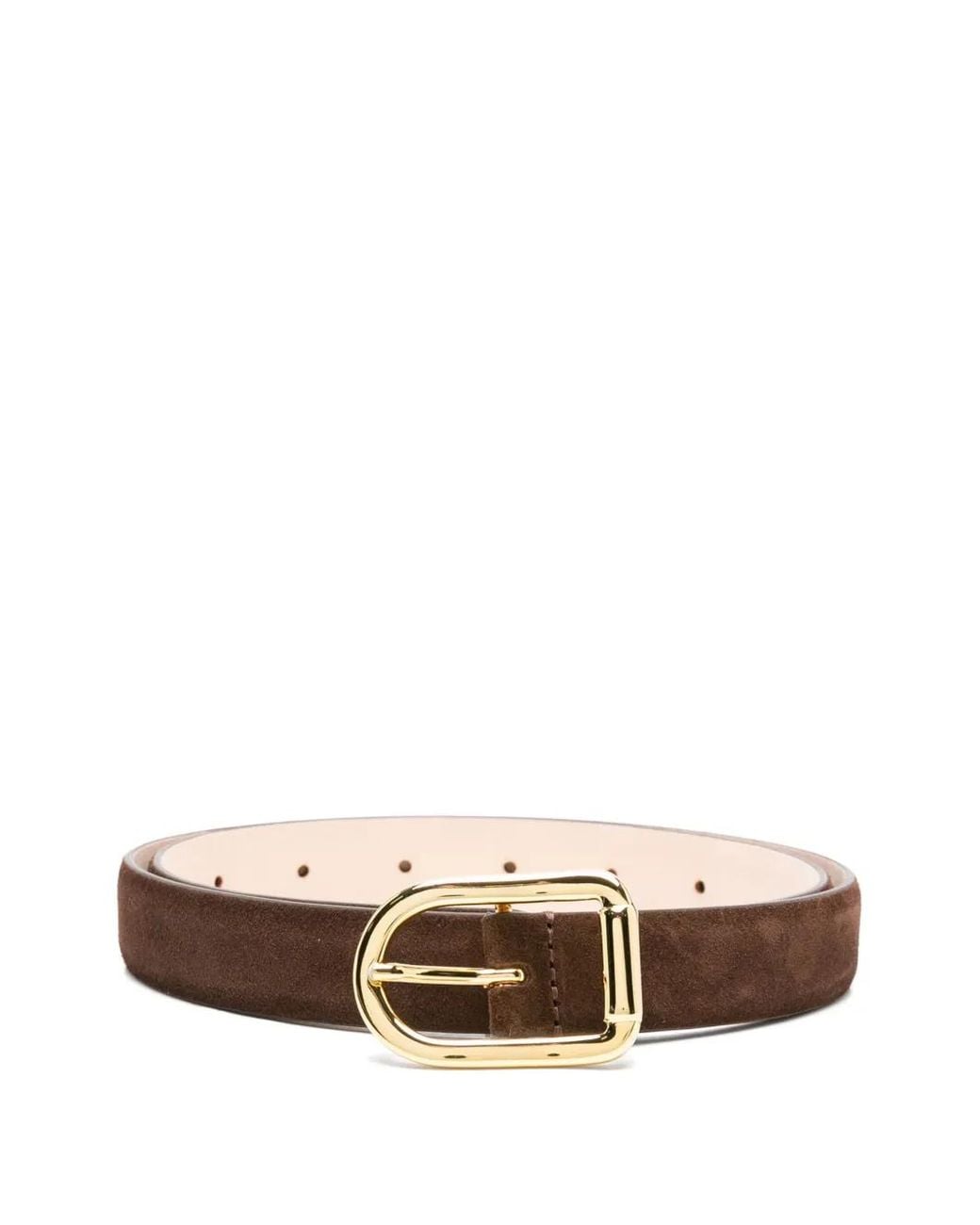 DEHANCHE White Mija Chocolate Suede Belt