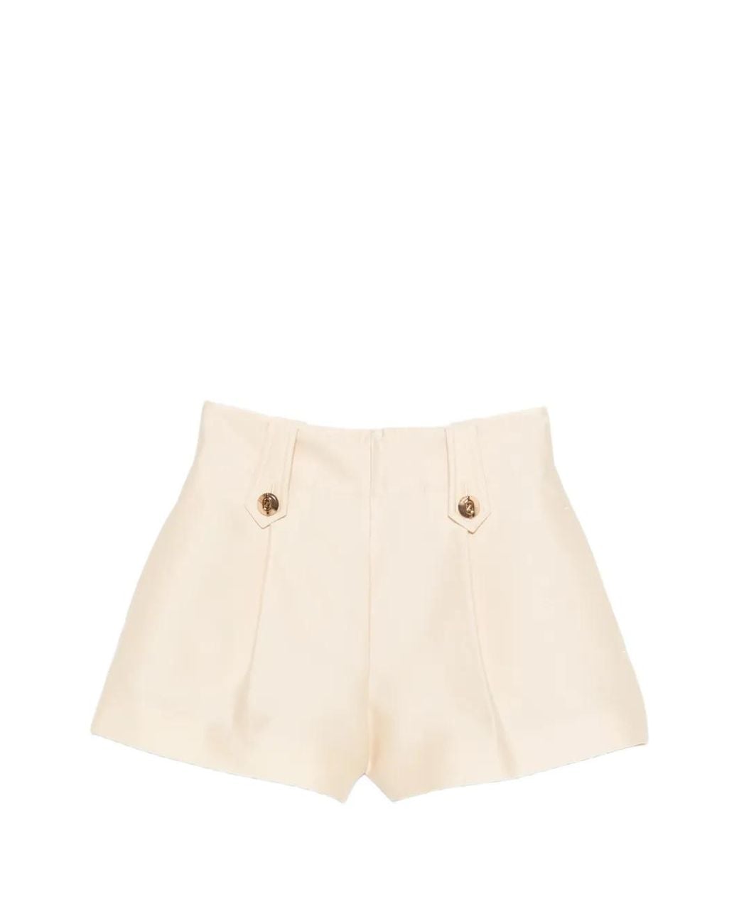 Zimmermann Natural Button-Tab Pleated Shorts