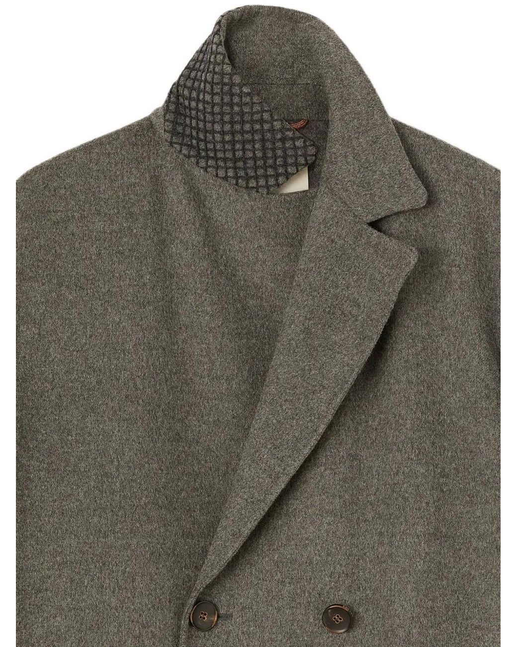 RETORI Gray Double-Breasted Wool Coat for men