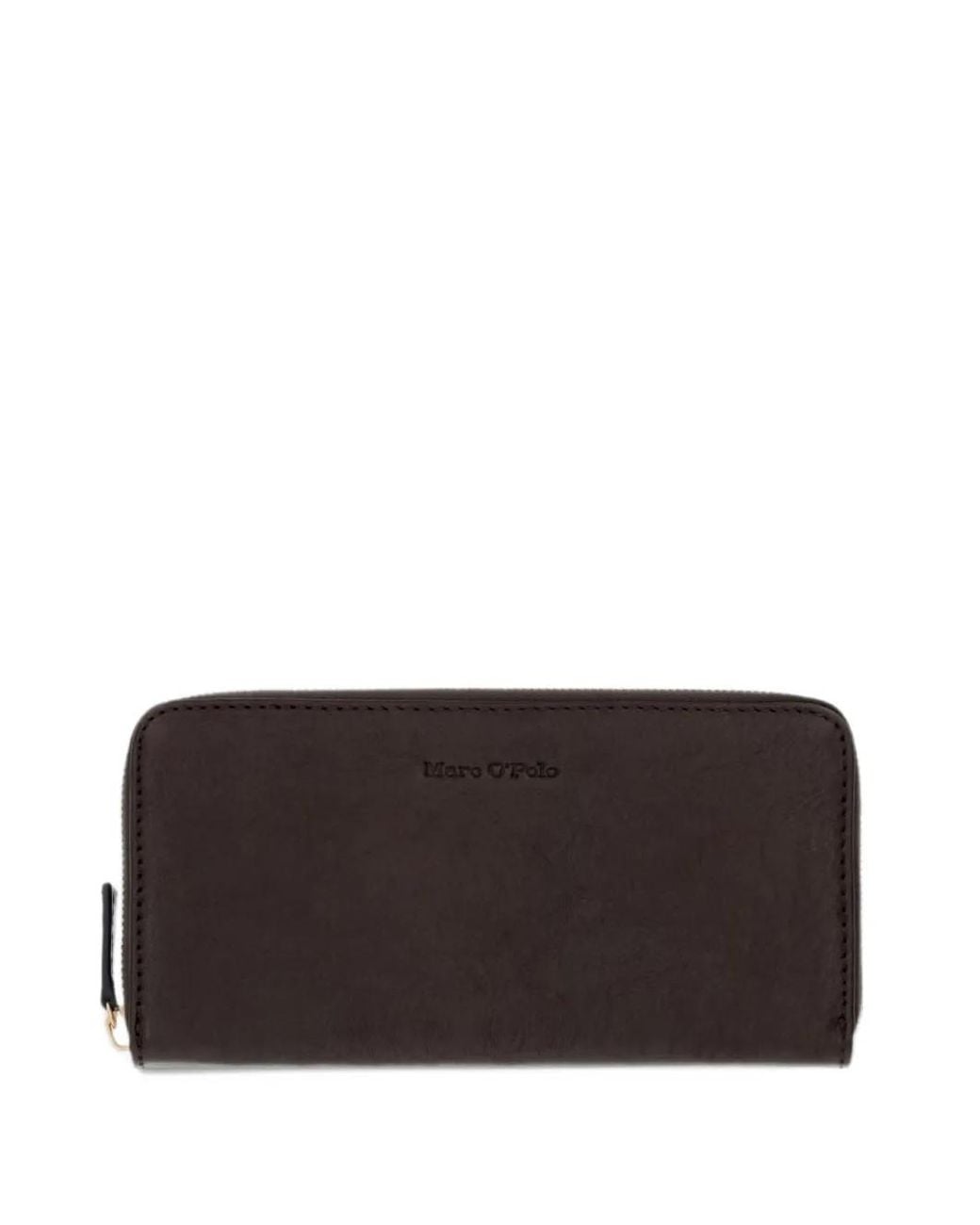 Marc O' Polo Gray Finja Logo-Debossed Zip-Around Wallet