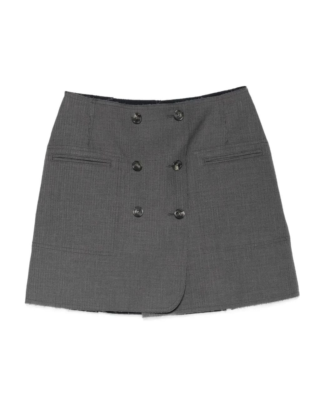 Iceberg Gray Reversible Pinstripe Mini Skirt