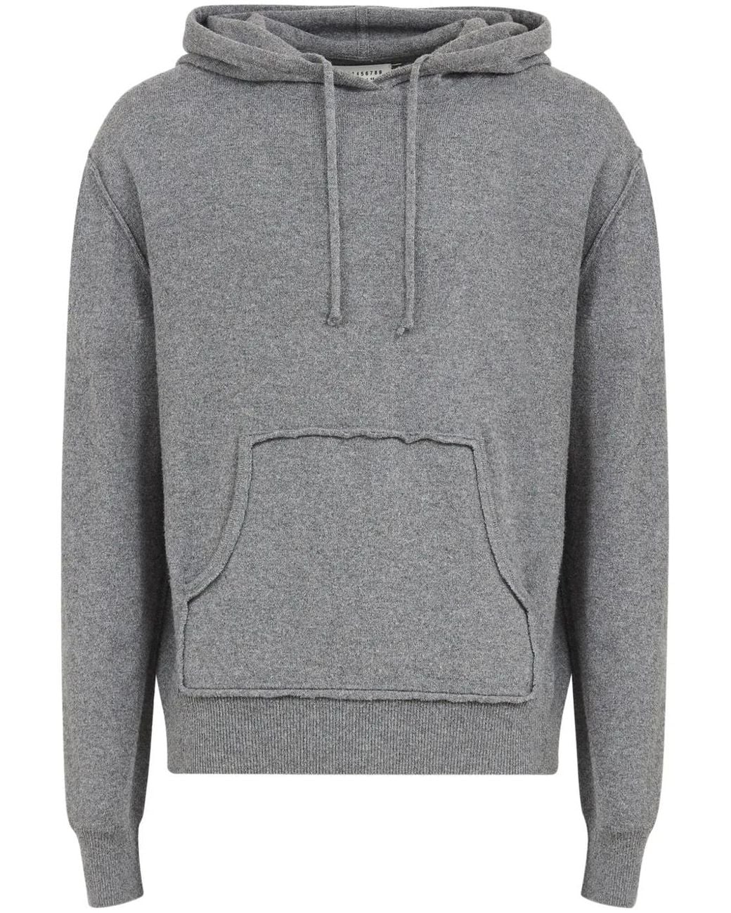 Maison Margiela Gray Wool And Cashmere Sweatshirt With Hood for men