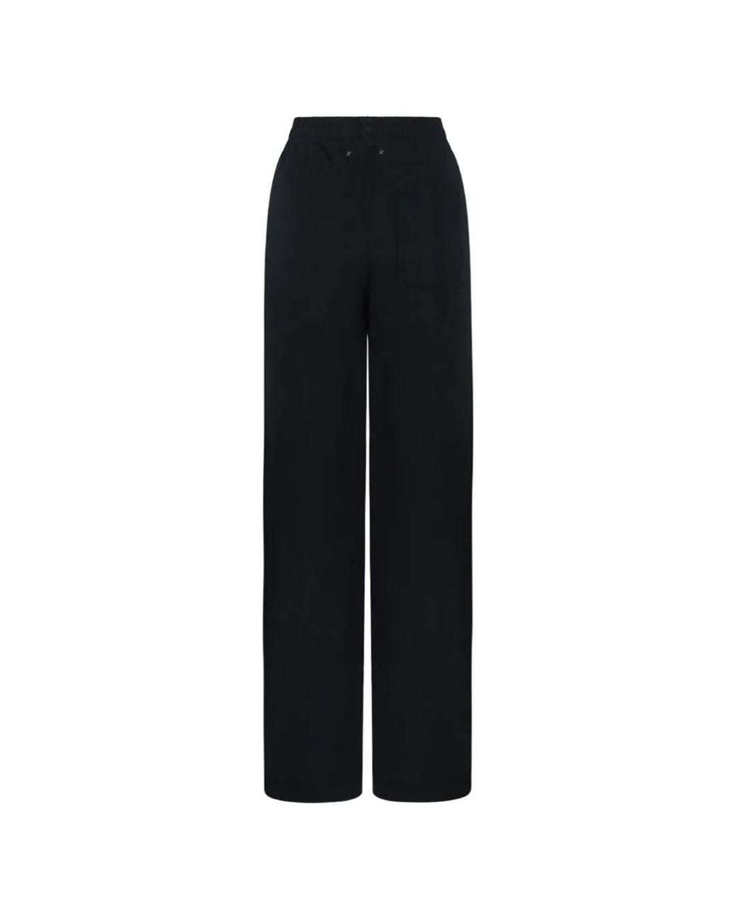 Golden Goose Deluxe Brand Black Logo-Plaque Wide-Leg Track Pants