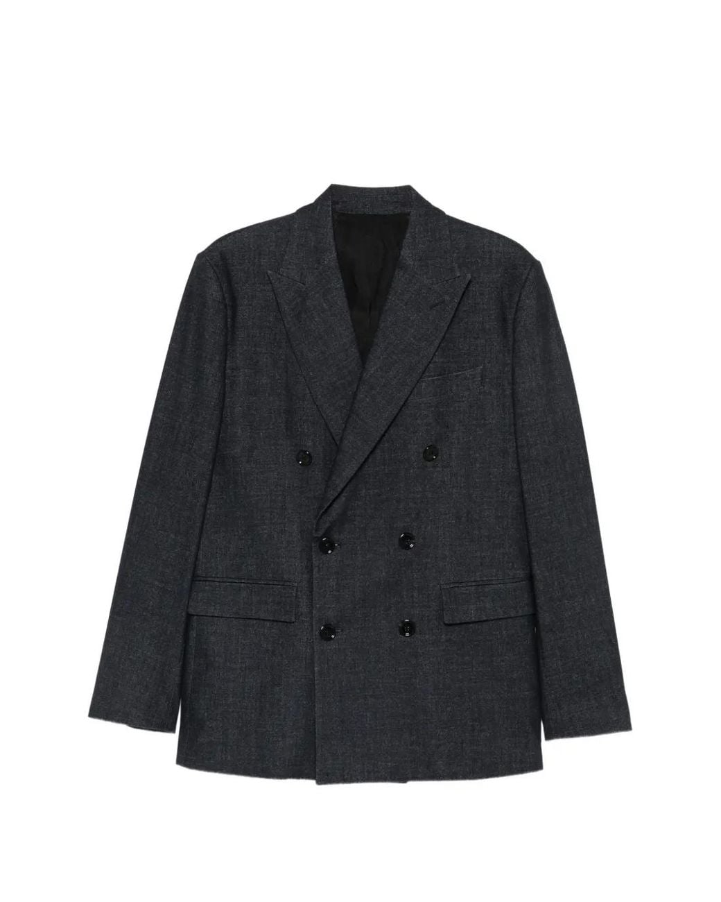 Dondup Blue Double-Breasted Peak-Lapel Blazer for men