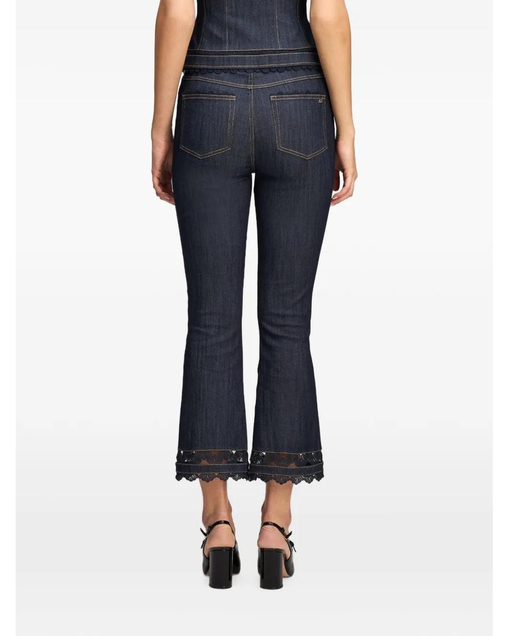 Cinq À Sept Blue Jean Stevie En Guipure Bordé De Dentelle